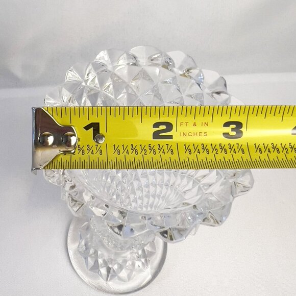 Hobnail Vintage Glass Vase Deep Sharp Pattern Mid-Century Pressed Glass 6 1/4" - Picture 13 of 15